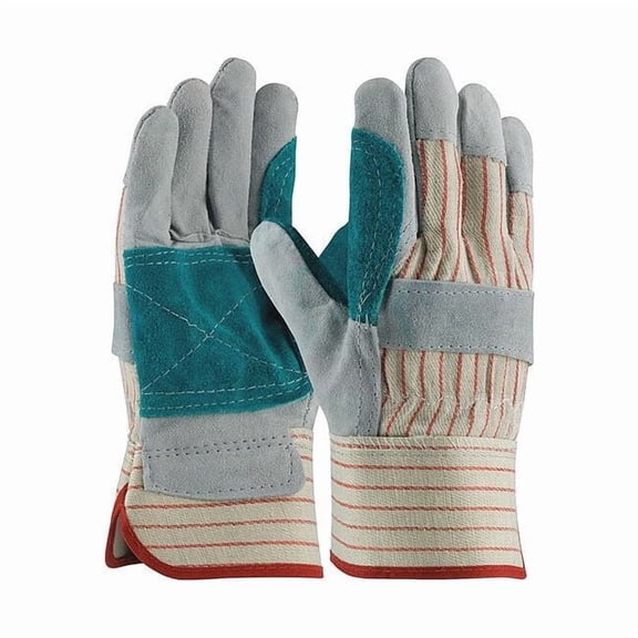 Pip Leather Palm Gloves, Safety, Wing Thumb, Gunn Cut, Gray, L, 12 PK 85-7512J