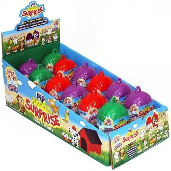 Pip Squeaks Surprise Collectible Surprise Pets Candy, 0.4 Ounce - 12 Count Display Box