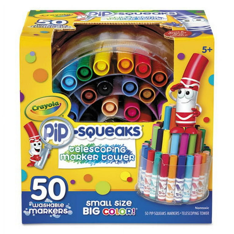 Pip-Squeaks Telescoping Marker Tower, Medium Bullet Tip, Assorted Colors, 50/Pack Pip-Squeaks Telescoping Marker Tower, Medium Bullet Tip, Assorted Colors, 50/Pack