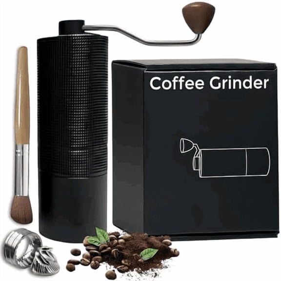 Pipas Manual Coffee Bean Grinder with Brush (35g) | Stainless Steel Burr Mill, Adjustable Coffee Grinder for Espresso, Pour Over, French Press & Cold Brew | Coffee Hand Grinder for Home & Outdoor