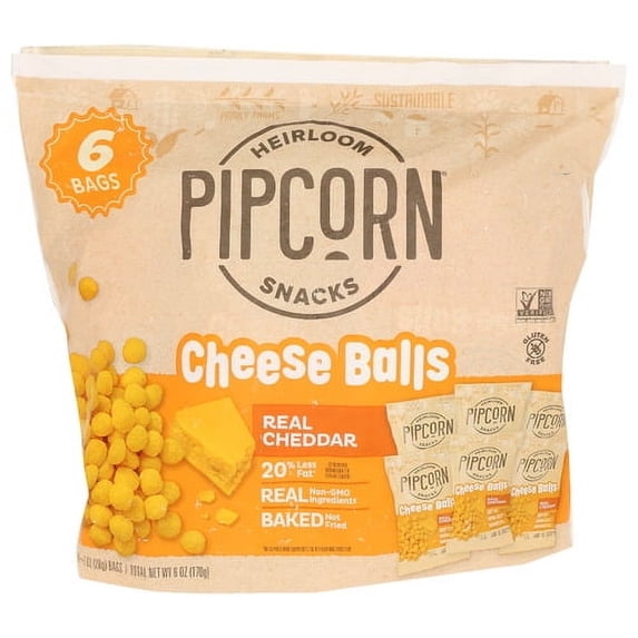 Pipcorn Cheese Balls Heirloom 6 Pack (6 Pack) 6 oz