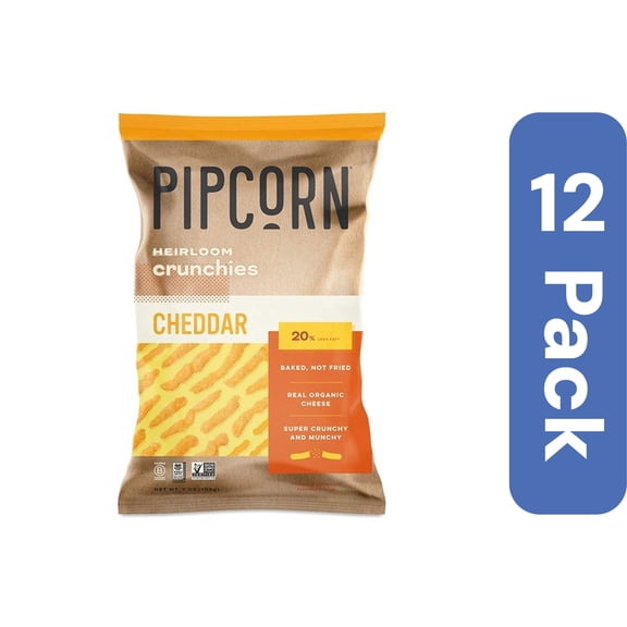 Pipcorn Crunchies Cheddar 7 oz (Pack Of 12)