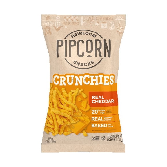 Pipcorn Crunchies Cheddar -- 7 oz Pack of 2