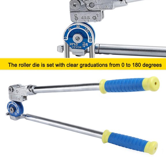 Pipe Bender 3/8" Heavy Duty Tubing Tube Bender Roller 180 HVAC Bending Tool