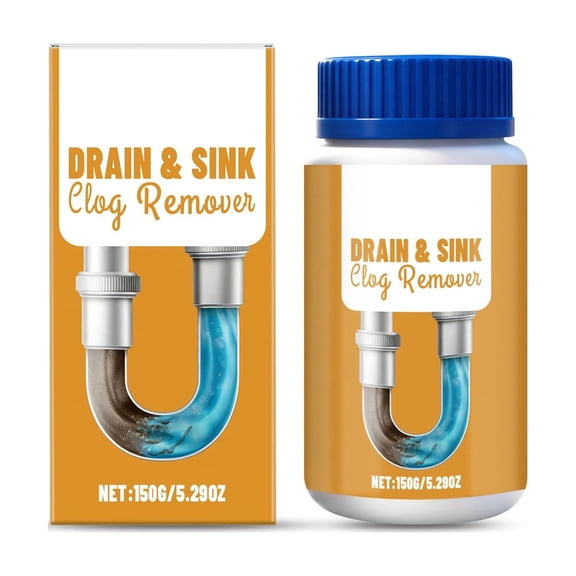 Pipe Blockage Removal Powder, High-Efficiency Drain Cleaner, Clog Remover With Bio-Enzyme Formula, Safe For Pipes, For Kitchens And Bathrooms 150G