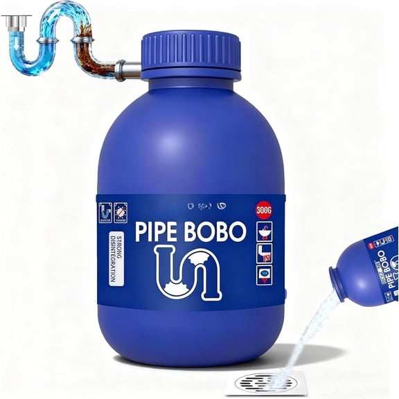 Pipe Bobo Drain Cleaner, Professional-Grade Drain Opener for Kitchen Sink 10.6OZ, Unclogging, Unclog drains, clog remover, Shower, Tub, Compatible with Pipe Materials