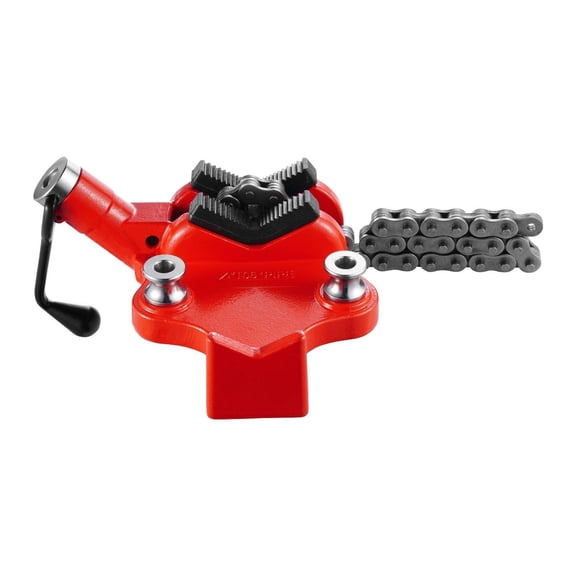 Pipe Chain Vise 1/4-6 Inch, 28 Inch Chain & Cast Iron Base - Heavy Duty Pipe Clamping Tool for Plumbing, Automotive & Metalworking