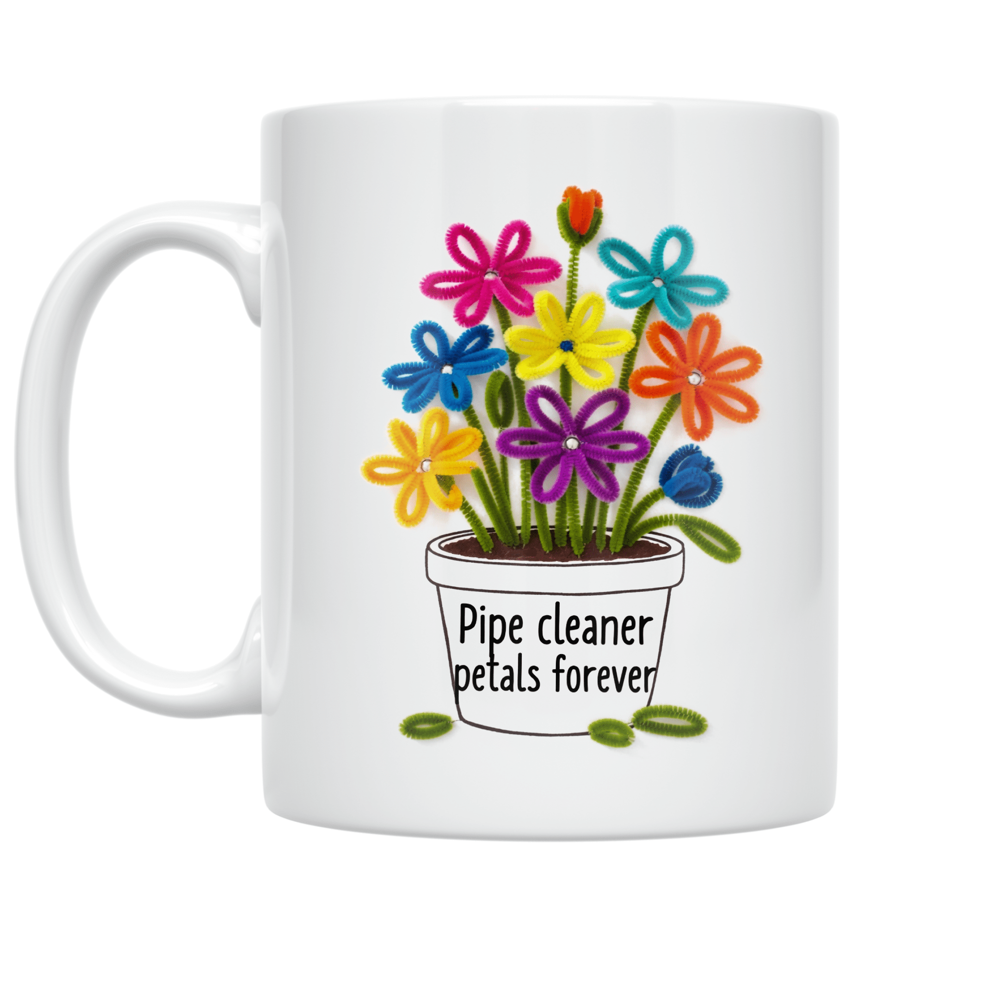 Pipe Cleaner Petals Forever - Craft Enthusiast - 11 oz Ceramic Coffee Mug