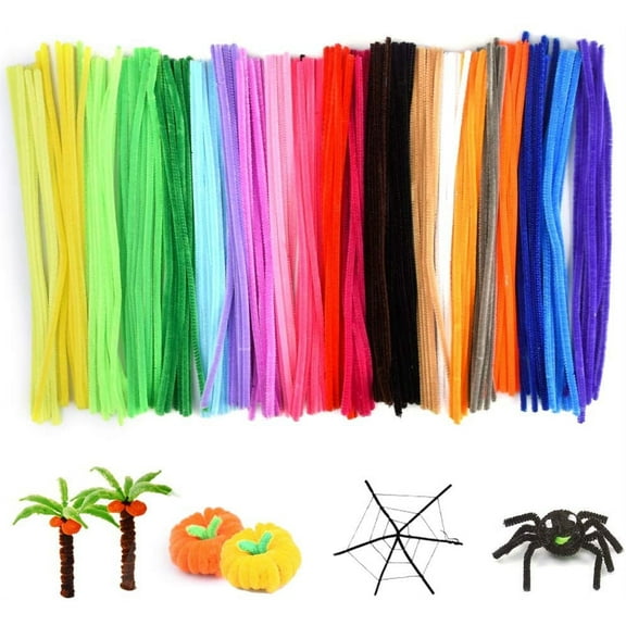 Pipe Cleaners 100 Pcs Multicolor Chenille Stick for Arts and Crafts DIY Handmade Decoration (6 mm x 12 Inch)