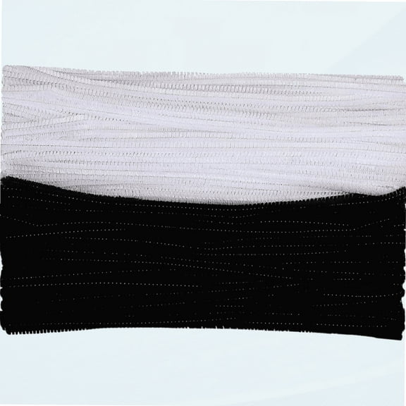 Pipe Cleaners 100 Pieces Chenille Stems Black and White Colors for DIY Art Decorations Creative Craft (6 mm x 12 Inch)