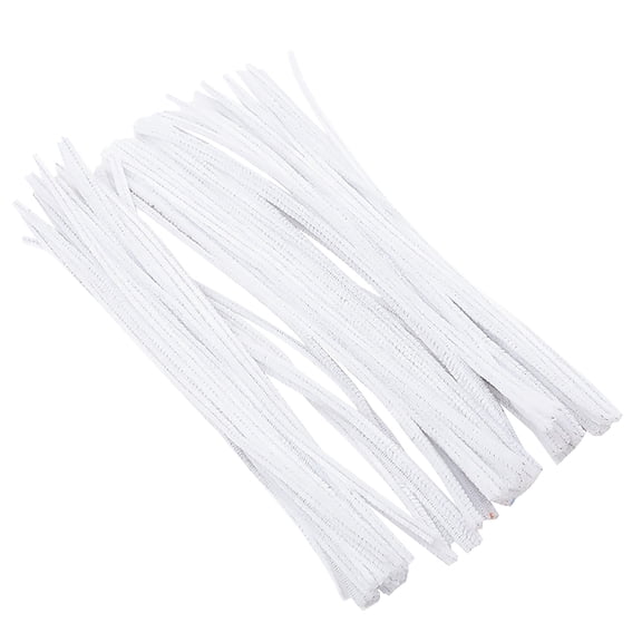 Pipe Cleaners Craft, 100 Pcs Pipe Cleaners Bulk for Arts and Crafts Supplies, Multicolor Chenille Stems, DIY Flower Project, Room Decor, Festival Decorations, Toys, and Gift,White