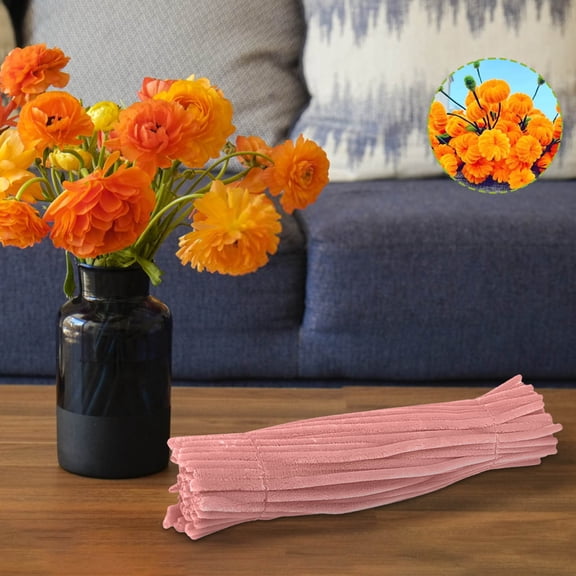Pipe Cleaners Craft,100PC,Fluffy Craft Pipe Cleaners,Multiple Colors Available,Beginner Friendly,for Arts and Crafts,Perfect for Flowers,Animals and Decorations