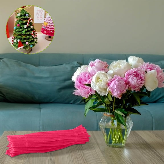 Pipe Cleaners Craft,100PC,Fluffy Craft Pipe Cleaners,Multiple Colors Available,Beginner Friendly,for Arts and Crafts,Perfect for Flowers,Animals and Decorations