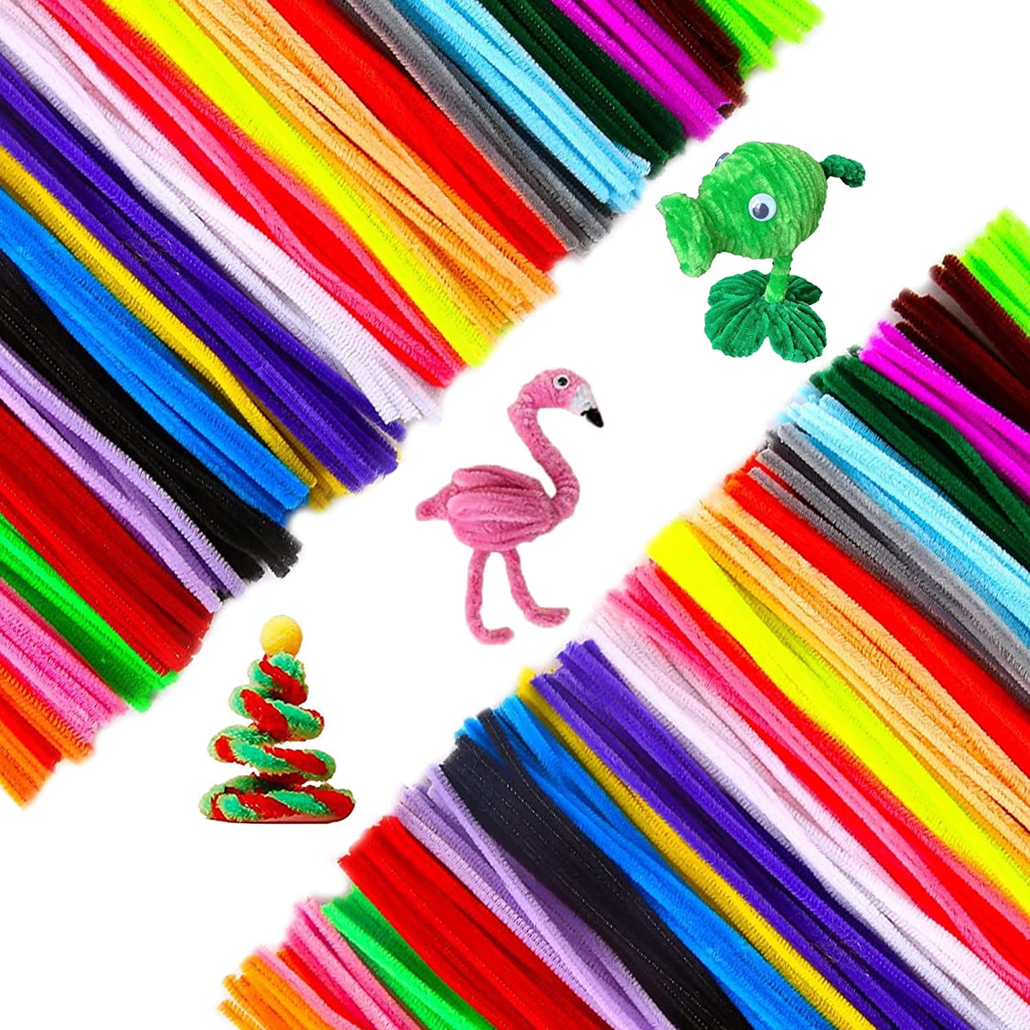 Pipe Cleaners Craft 300 PCS Chenille Stems Assorted Colors 6MM x 12