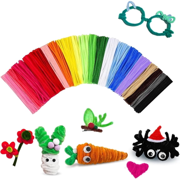 Pipe Cleaners Craft Bulk,Kids Toys & Games Gifts,100pcs Arts Crafts,Chenille Stems Art Supplies for Projects Creative DIY Room Decor,Christmas Decorations,Fidget Toys for Ages 5-7