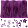 thumbnail image 1 of Pipe Cleaners Craft Chenille Stems 100 Pcs Chenille Cleaners Kids Fuzzy Sticks for DIY Art Creative Crafts Decorations, 6 mm x 12 Inch, Assorted Colors (Purple), 1 of 5