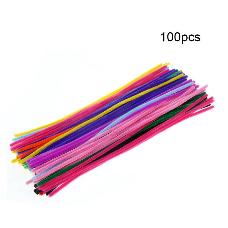 100pcs Pipe Cleaners Chenille Stems Craft Cleaner Sticks Stickplush Kids  Crafts Diy Twisted Two Fuzzy Tone Wire Stem Striped - AliExpress