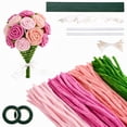 thumbnail image 1 of Pipe Cleaners Craft Kit 400Pcs, 4 Assorted Colors Chenille Stems Bulk for DIY Flower Making, Includes Floral Wires, Gardening Tape, Stamen Ribbon, 1 of 5