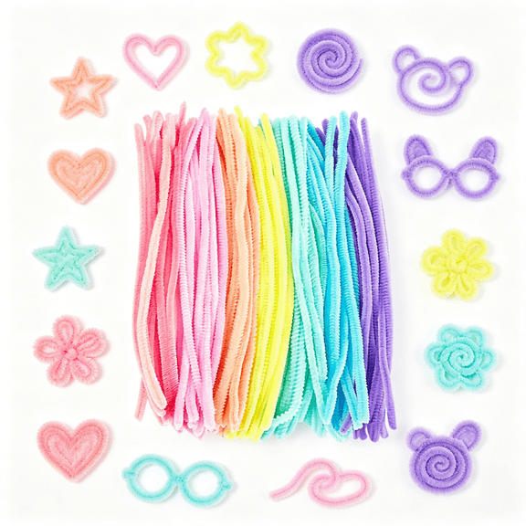 Pipe Cleaners for Crafts | 100-Piece Flower Making Kit with Flexible Bendable for Floral Arrangements, Home Decor, and Art Projects