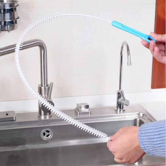 Pipe Cleaning Brush Sewer Dredger Sink Overflow Drain Cleaner Removal Unblocker Steel J3T5 Bendable F Bathroom Hair Tool