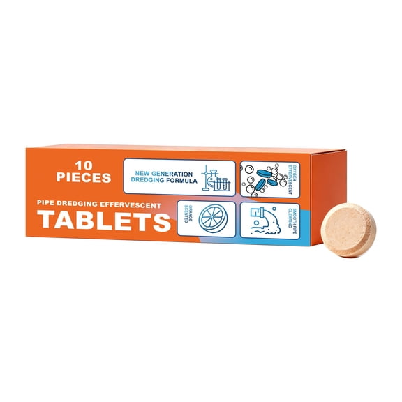 Pipe Cleaning Tablets Powerful Clog Remover For Sink Drain Grease Hair Dissolver 10 Pack Household Drain Maintenance(Color)