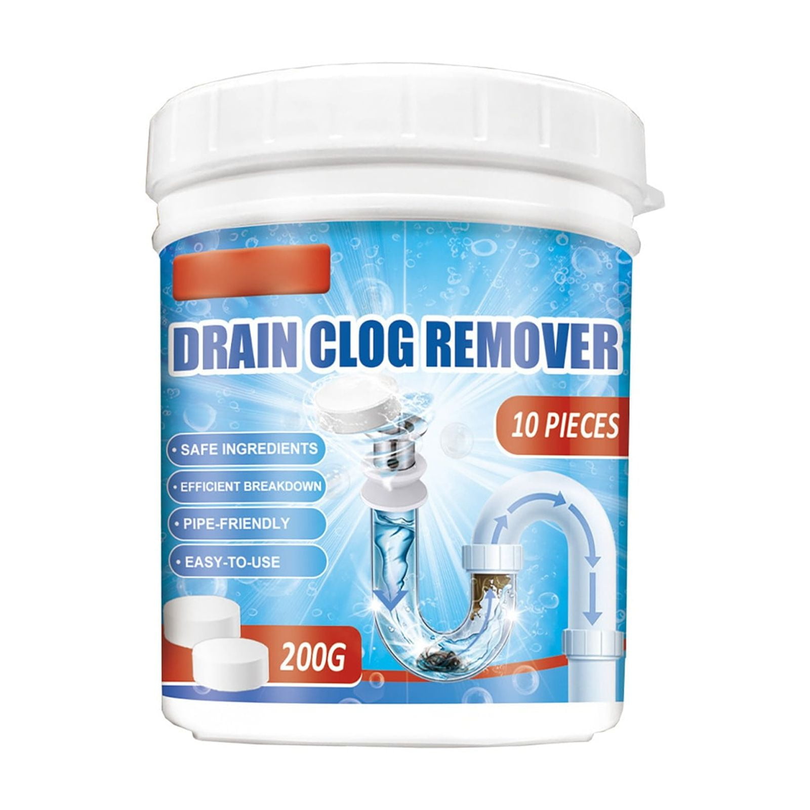 Pipe Clearing and Cleaning Tablets for Cleaning and Clearing Clogged