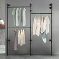 thumbnail image 1 of Pipe Clothes Rack Wall Mount Garment Closet Storage Rack Hanging Display Rack, 1 of 14