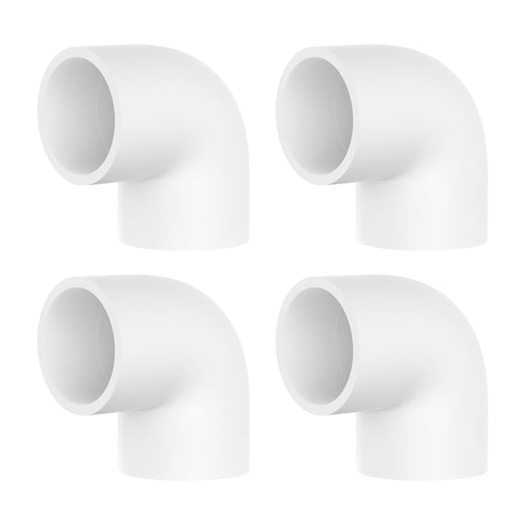 Pipe Corner Connector Set in PVC, 90 Degree Elbow Fittings for Yard Water Lines and Basic Home Plumbing Projects