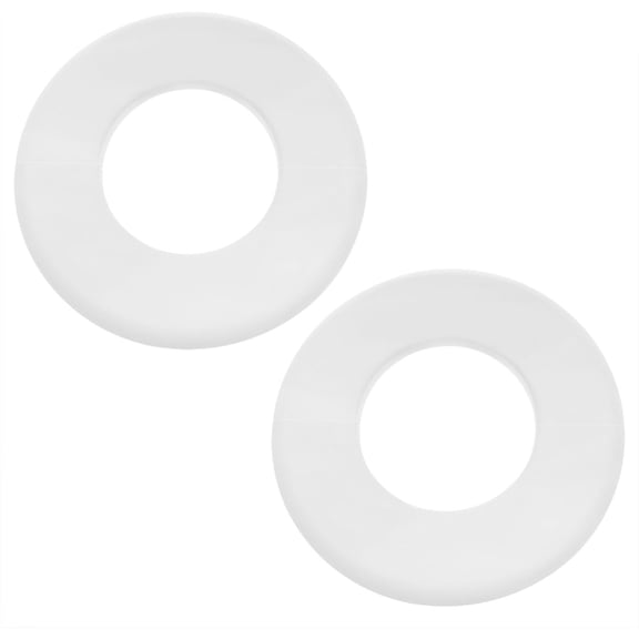 Pipe Cover Plates 2-Pack, 2.52" White Escutcheon Rings