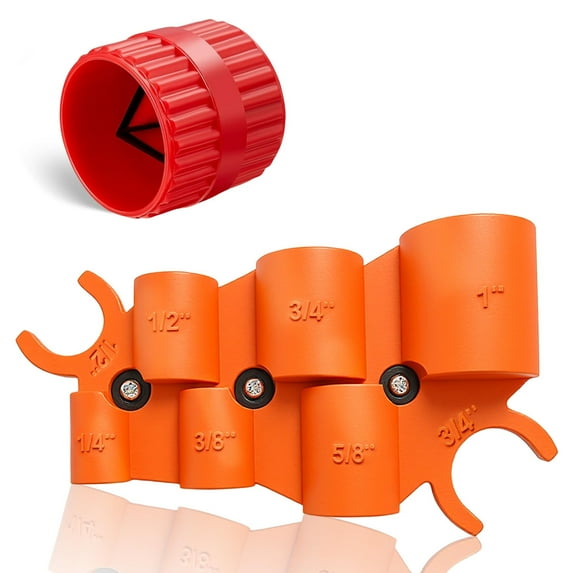 Pipe Deburring Tool Kit, 1/4" to 1" Depth Gauge and 1/8" to 1-5/8" Inner / Outer Reamer Chamfer Tool, for PVC, PPR, Brass, CPVC, PE-RT, Aluminum and Sharkbite Tubing, Easy Prep for Smooth Edges
