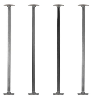 Pipe-Decor. com 1/2 X 24 Table Legs Authentic Industrial Steel Grey Iron Fittings Flanges and Pipes for Custom Vintage Tables and Furniture Decorations, DIY Kit