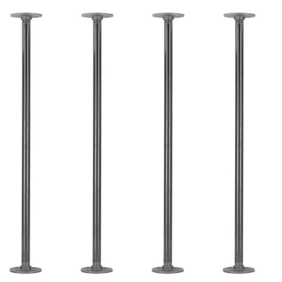 Pipe-Decor. com 1/2 X 24 Table Legs Authentic Industrial Steel Grey Iron Fittings Flanges and Pipes for Custom Vintage Tables and Furniture Decorations, DIY Kit