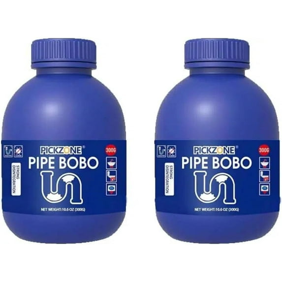 Pipe Drain Cleaner, Professional Strength Pipe Dredging Formula for Kitchen Sinks, Shower Drains, Tubs, Dissolves Blockages (2Pcs)