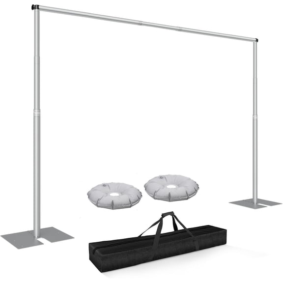 Pipe and Drape Backdrop Stand Kit 10x10ft, Heavy Duty Drop Adjustable Stand with Carry Bag, Metal Background Frame for Parties Wedding Birthday Decoration Photography Photo Booth Video -