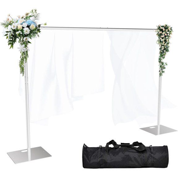 Pipe and Drape Backdrop Stand Kit Backdrop Stand For Parties 8x10 FT Adjustable Photo Backdrop Stand Heavy Duty Background Stand for Wedding Banquet Decorations