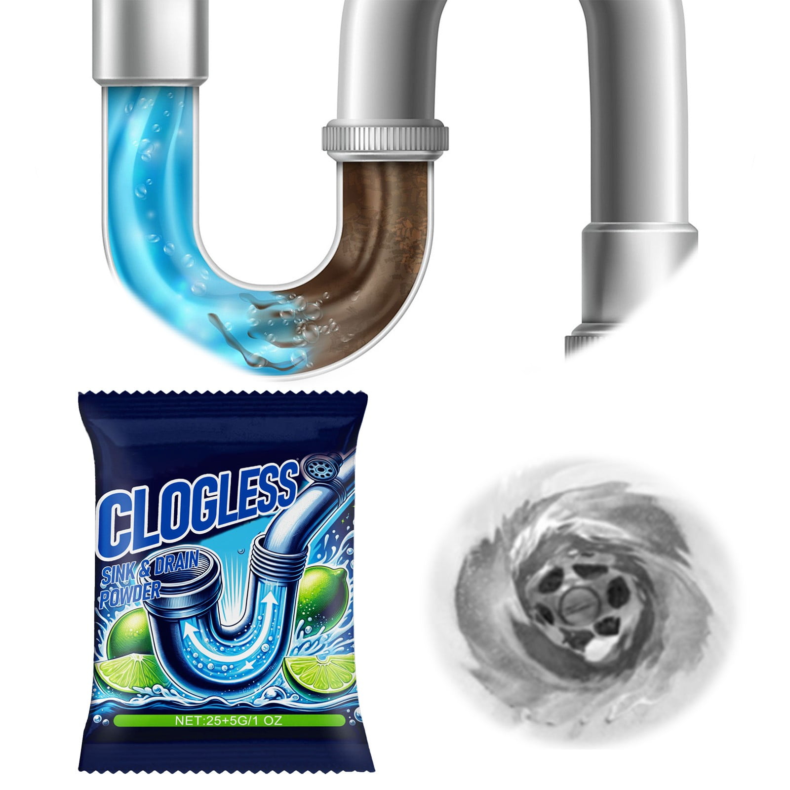 Pipe Dredge, Bubble Bombs Drain Cleaner, Powerful Sink and Drain