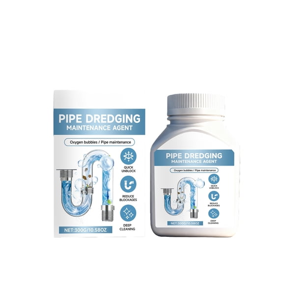 Pipe Dredge, Powerful Sink Cleaner Powder, Sink and Drain Cleaner for Hair & Grease Clog Removal, Portable Household Solution, 10.58 Oz