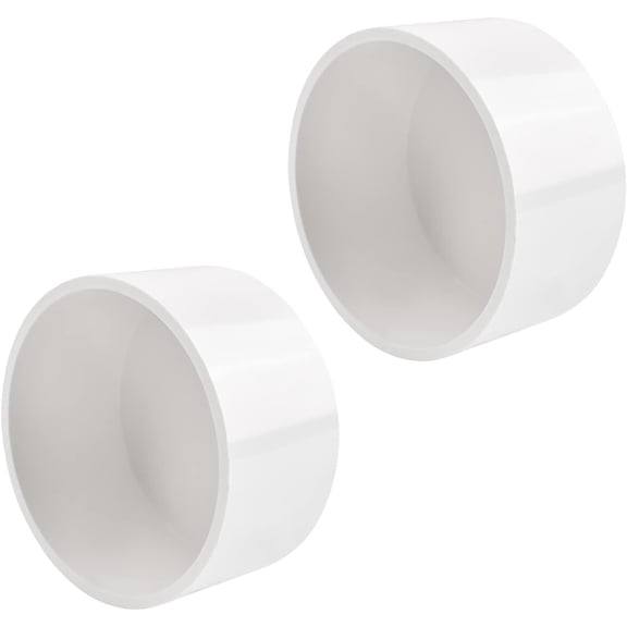 Pipe End Cap, 2Pcs 110mm Inner Dia PVC Pipe End Cap Fittings White PVC Pipe Plug Socket Fittings Durable Slip End Caps for Closing Unthreaded Pipe End
