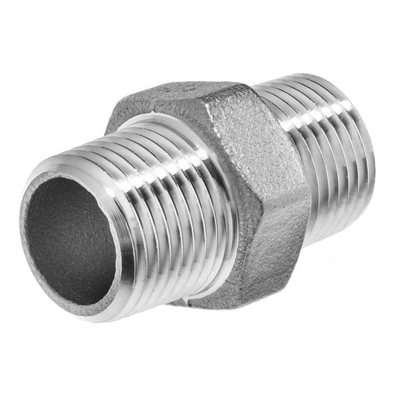 Pipe Fitting - 304 Stainless Steel - Class 150 - Hex Nipple - 2" NPT Male
