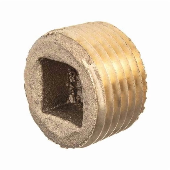 Pipe Fitting - Brass - Class 125 - Square Socket Plug - 3/4" NPT Male