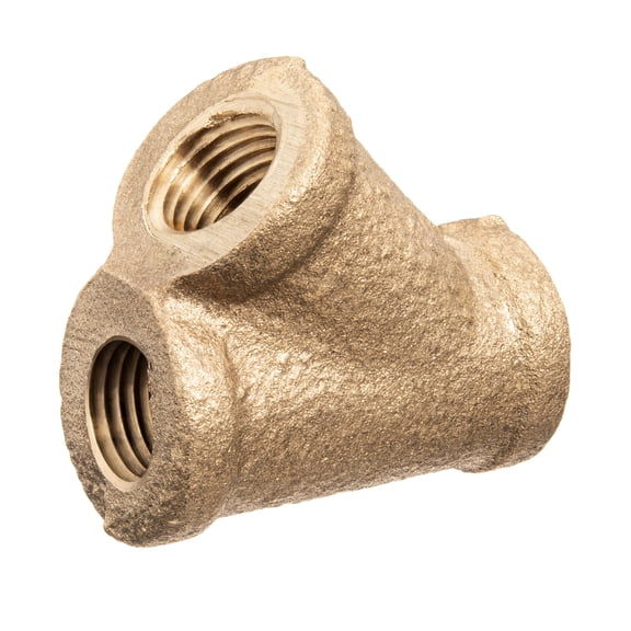 Wye Brass Brass Class 125 Pipe Fittings, 3/4 in Female NPT X 3/4 in Female NPT