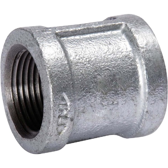 Pipe Fitting, Galvanized Coupling With Stop, 3/4", B & K, 511-204HN