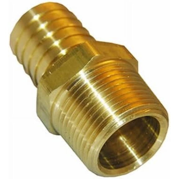 Larsen Pipe Fitting Hose Barb Adapter - 1/4 MPT x 3/8 In. Brass - Gold Garden & Landscape Use, Standard Connection