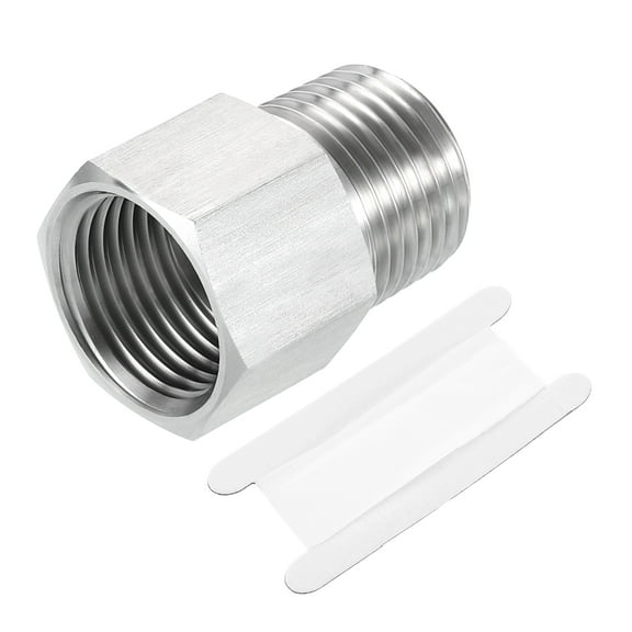 Pipe Fitting Reducing Adapter, 1/2" NPT x G1/2" Reducer Connectors, Silver