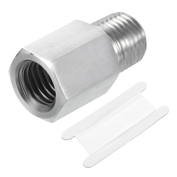 Pipe Fitting Reducing Adapter, 1/4" NPT x M12 Reducer Connector, Silver