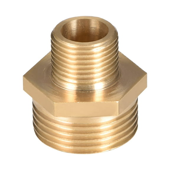 Pipe Fitting Reducing Hex Nipple G3/8 Male x G3/4 Male Pipe Brass Fitting