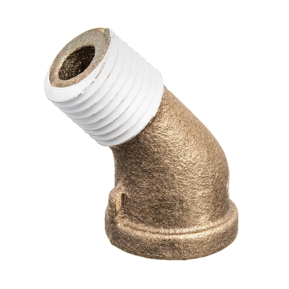 Pipe Fitting w/ Thread Sealant - Brass - Class 125 - 45 Degree Street Elbow - 1/2" NPT Female x NPT Male