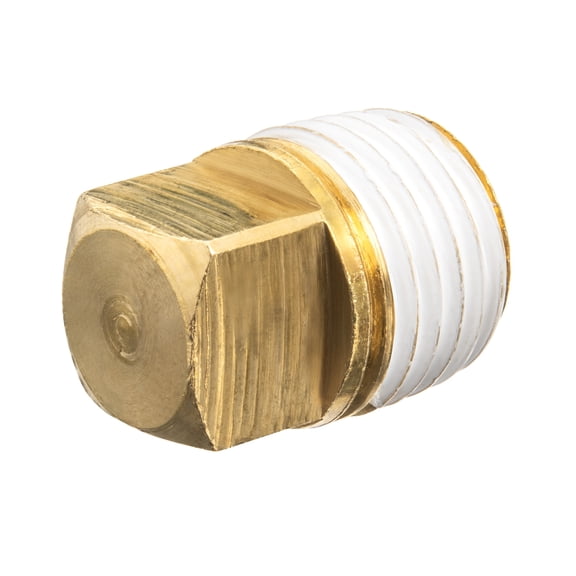 Pipe Fitting w/ Thread Sealant - Brass - Class 125 - Square Head Plug - 2" NPT Male