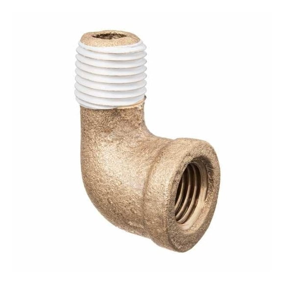 Pipe Fitting w/ Thread Sealant - Brass - Class 125 - Street Elbow - 1/4" NPT Female x NPT Male
