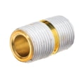 thumbnail image 1 of Pipe Fitting w/ Thread Sealant - Brass - Instrumentation - Close Nipple - 1/2" NPT Male, 1 of 1